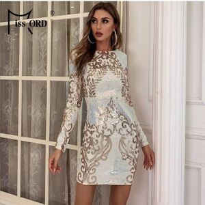 Beautiful Iridescent LongSleeve Dress • Size Small • Homecoming • Cocktail